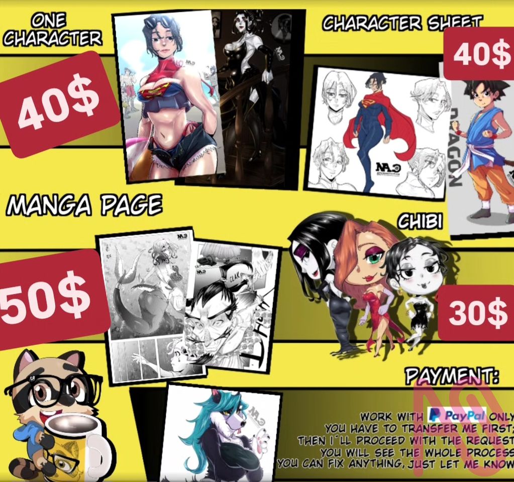 Commission OPEN Illust of @notasiacomics fanart anime manga oc cartoon furry characterdesign conceptartist