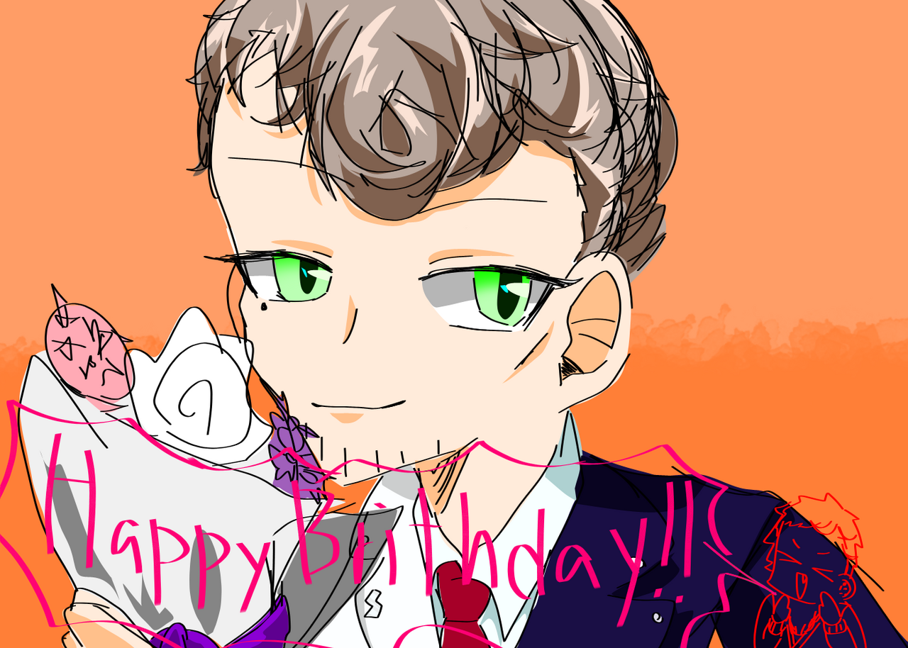 ヒプマイ　獄さんHappy birthdey! ヨヒメ의 일러스트 medibangpaint 히프노시스마이크 獄