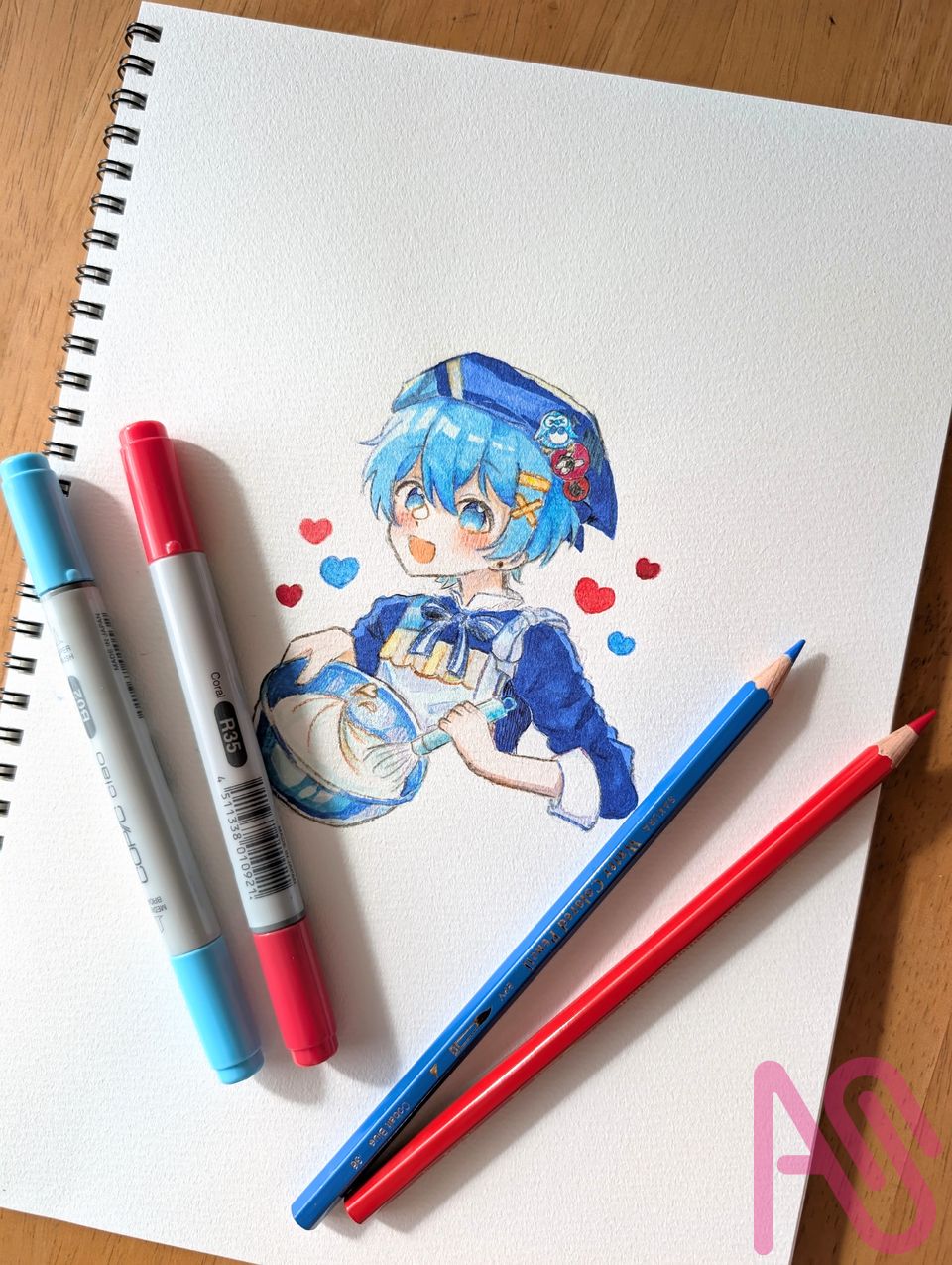 ちぐさくん💙🐧 Illust of Mona Copic singer illustration ちぐさくん アンプタック analog