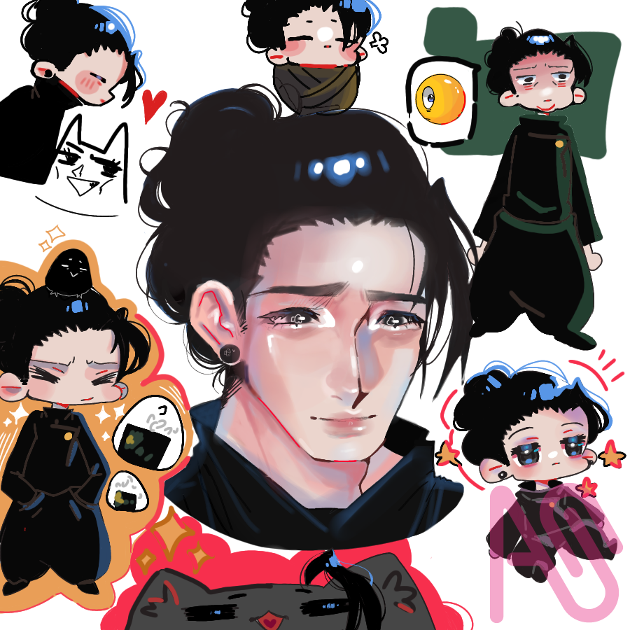 Illust of Mirinn blue art anime chibi cute medibangpaint digital male color JujutsuKaisen
