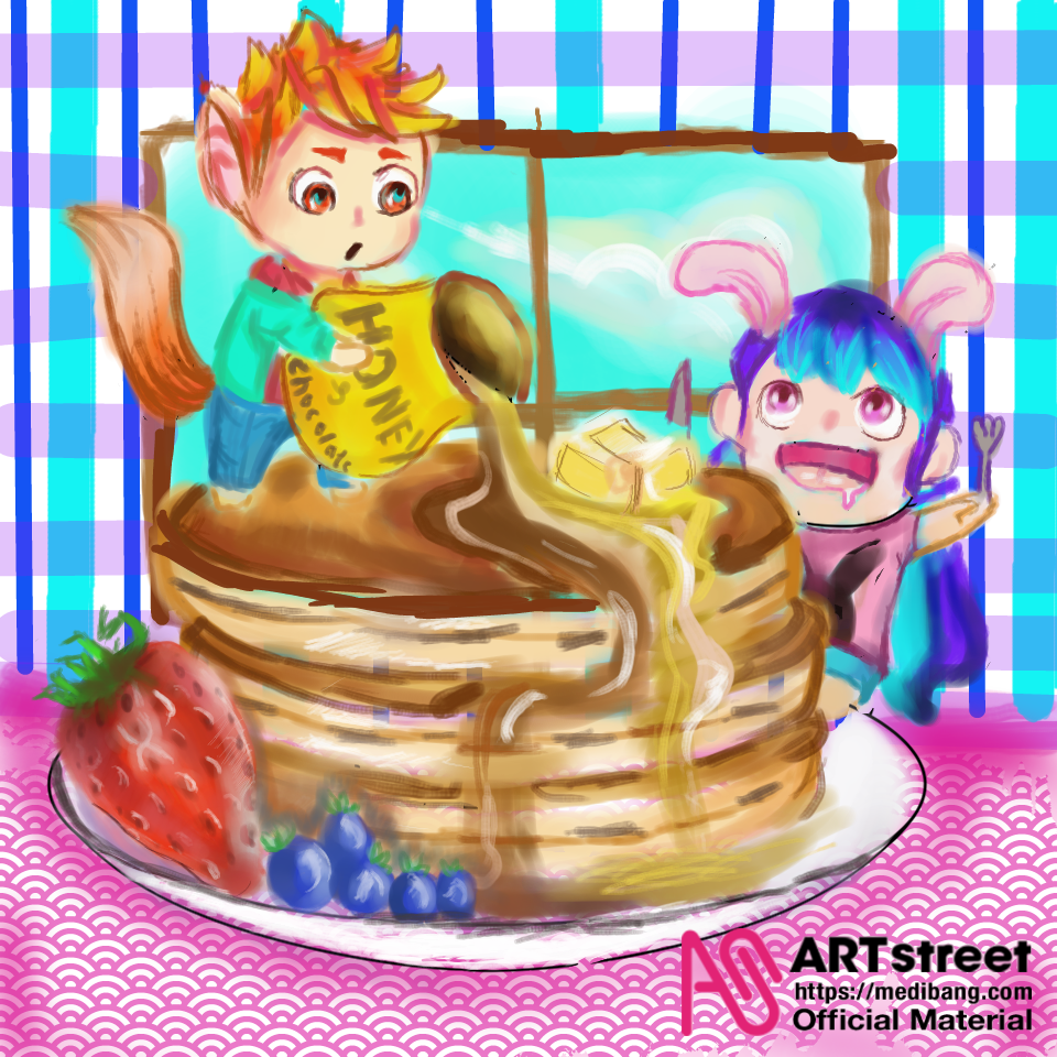 enjoy pancakes hollow Illustrations ART street