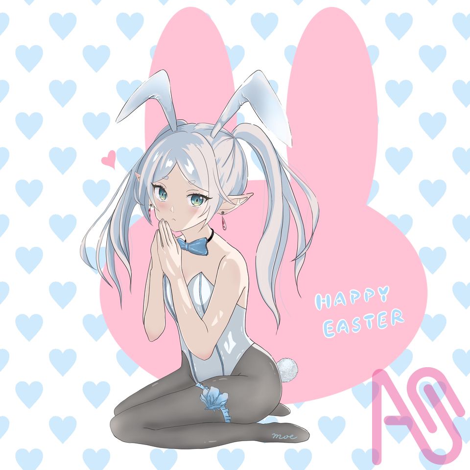 バニーレン Illust of 萌絵 fanart rabbit elf kawaii イースター bunnygirl 葬送のフリーレン フリーレン