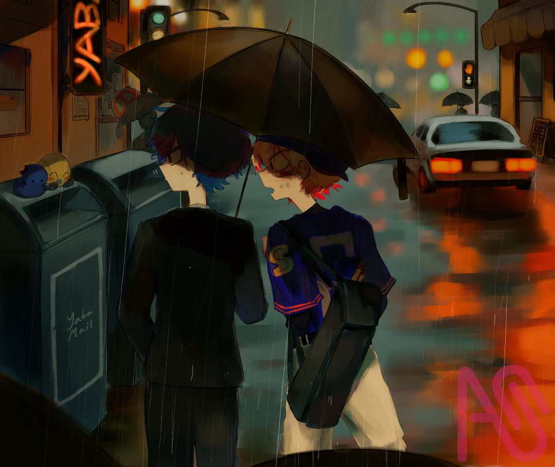 雨のヤバシティ Illust of ayaao fanart 実況者 medibangpaint boy まじめにヤバシティ background