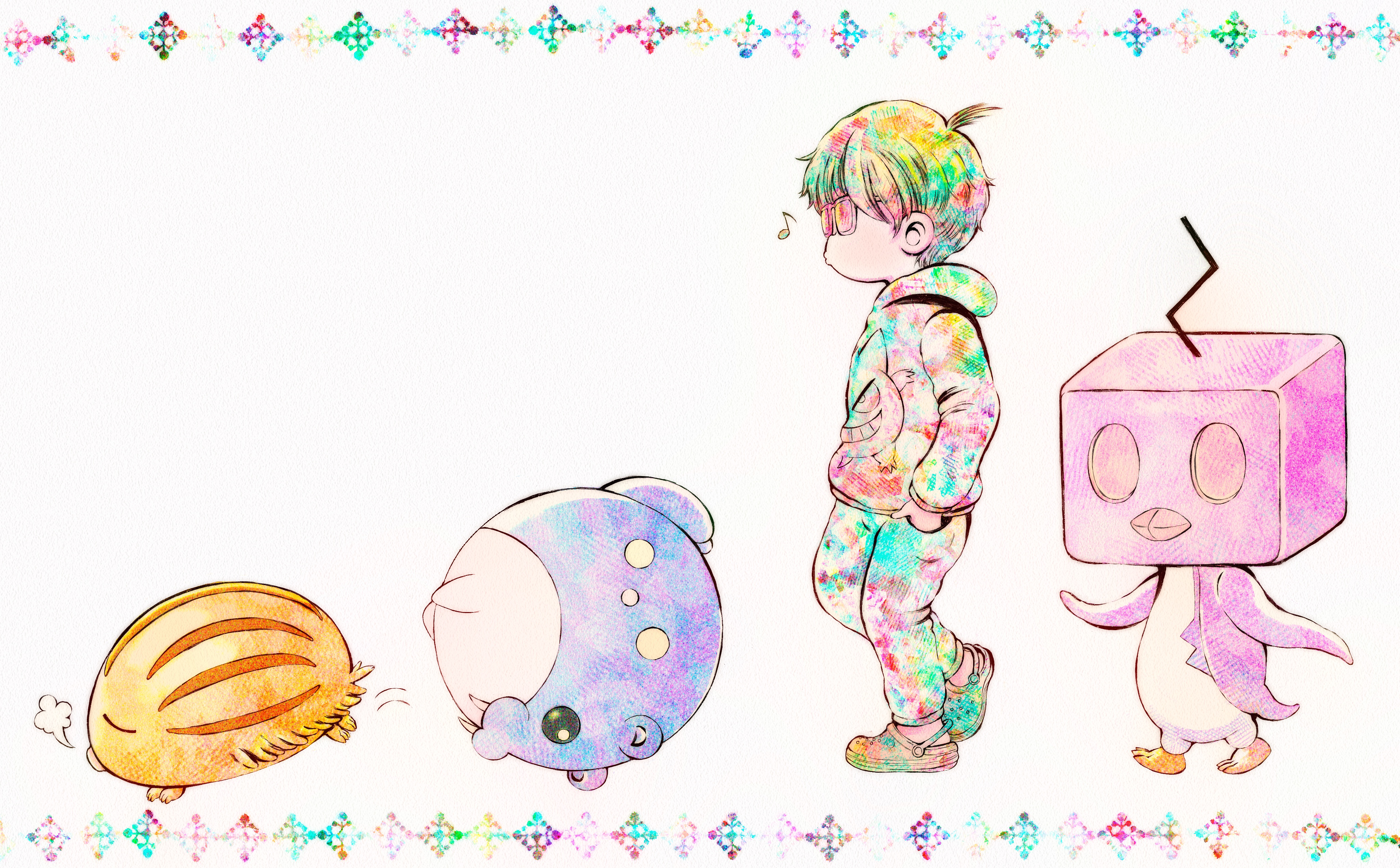 もこう先生とウリムーとタマザラシとコオリッポ どんくる イラスト Art Street アートストリート
