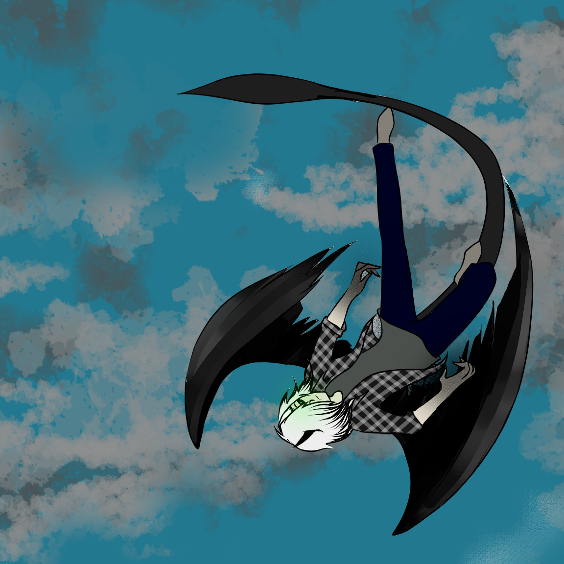 A demon flying in the sky alloowen - Illustrations ART street