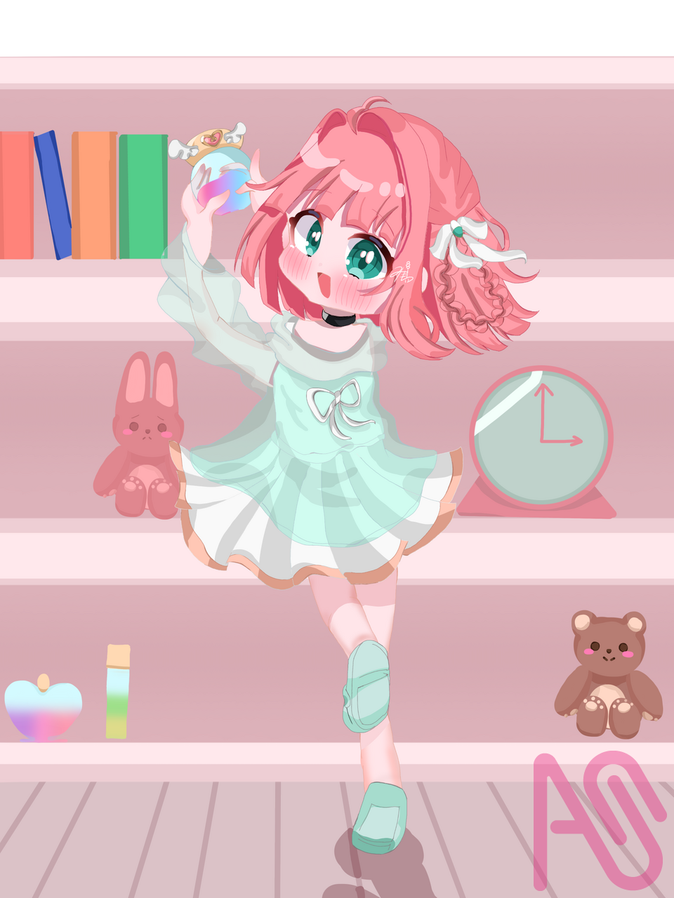 お片付け Illust of みたらしのお餅。 girl よその子 おくすり飲もう くすり選