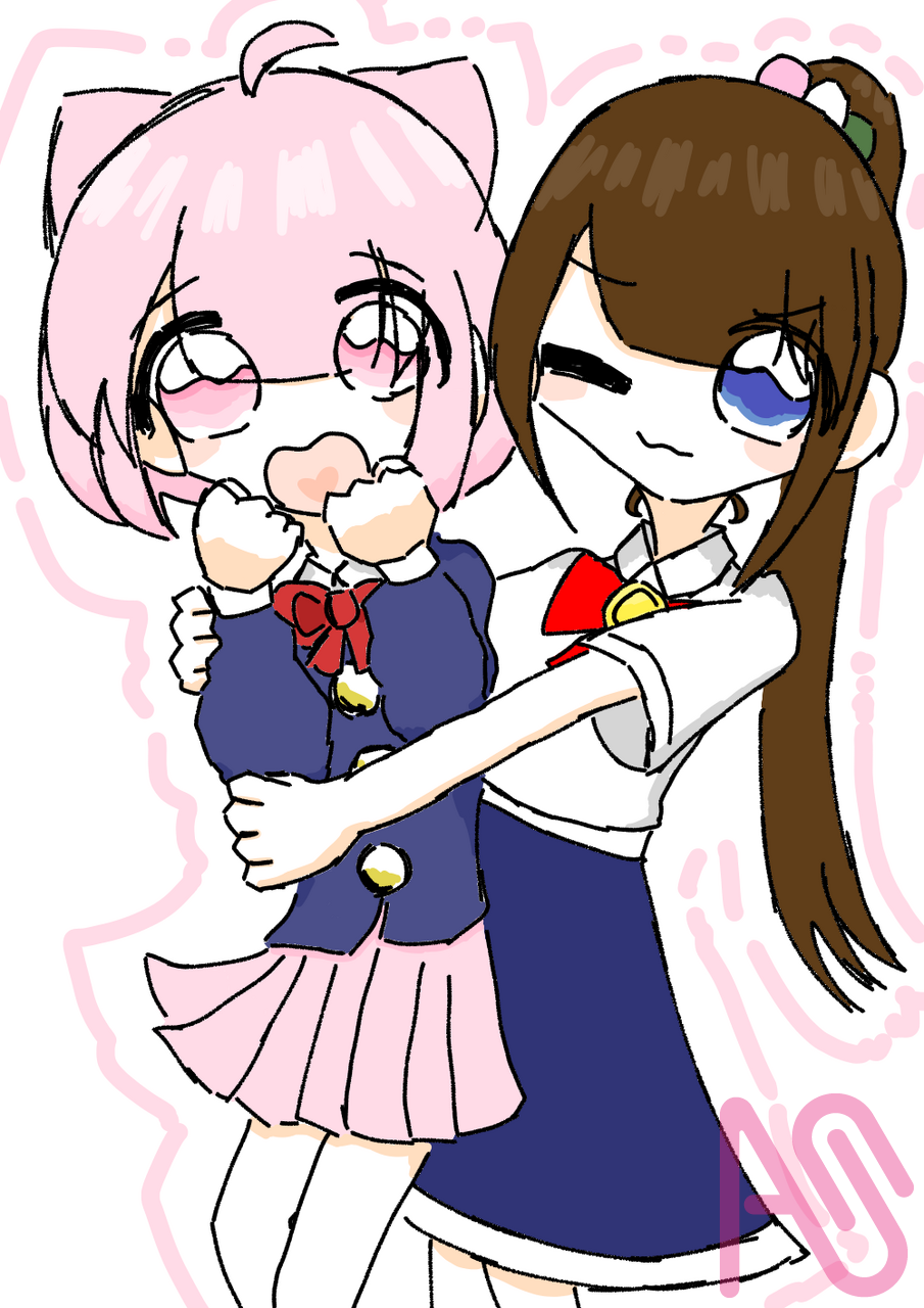 ☆初めての絡み☆ Illust of さくらもち よその子 代選参加 三色アート 雪のおもち てえてえ