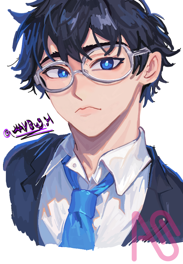 My anime style  ( commission for someone) Illust of Kaybug.H fanart art digital oc animeguy