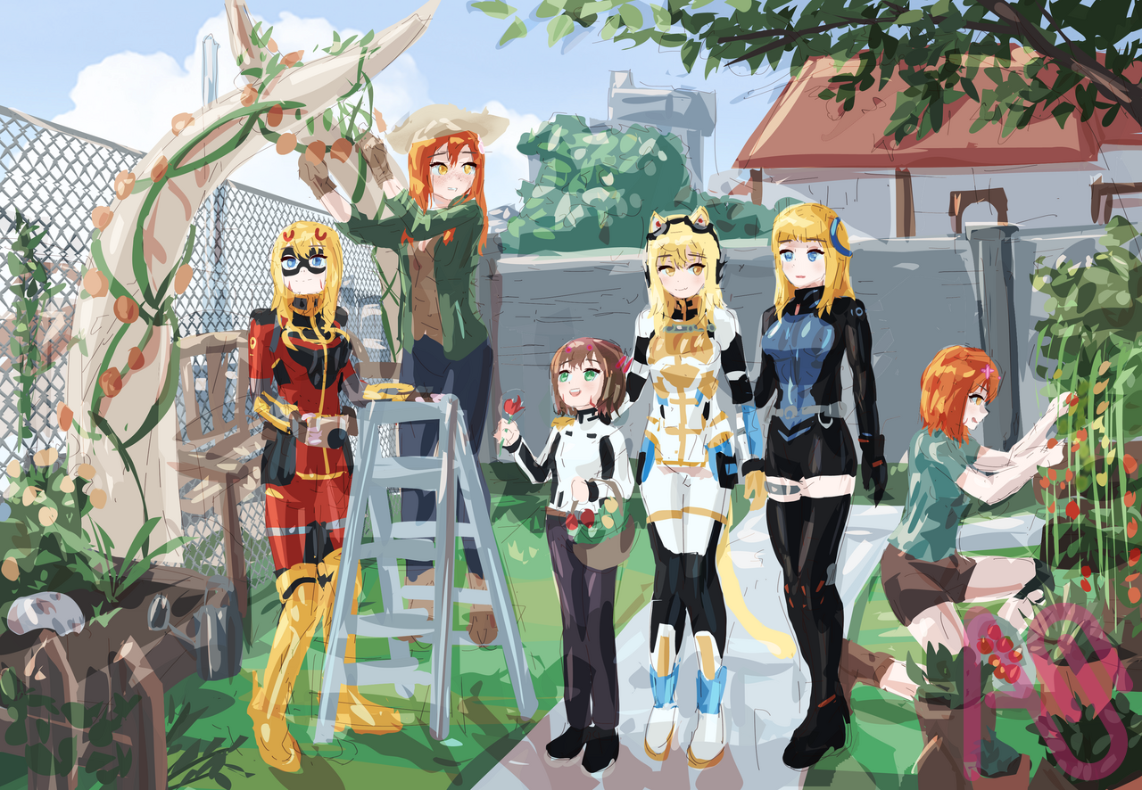 植物愛好家こそが、この家の真の主である Illust of One Million Comics sci-fi girl illustration worldbuilding ピカ☆スタリア 天星_初 天星_ジュノ 公平_きめいり 花房_陽葵 花房_アリサ