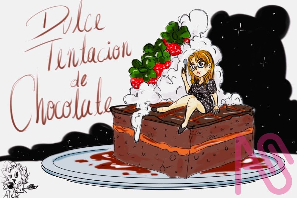 Dulce tentación de chocolates  Illust of alex el leon illustration original pastel chocolate chica leon