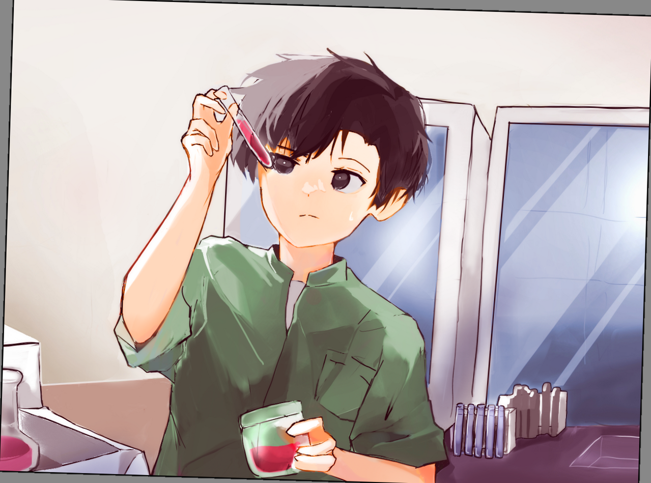 Work as a pharmacist  Illust of Rii drawing illustration art digital boy oc