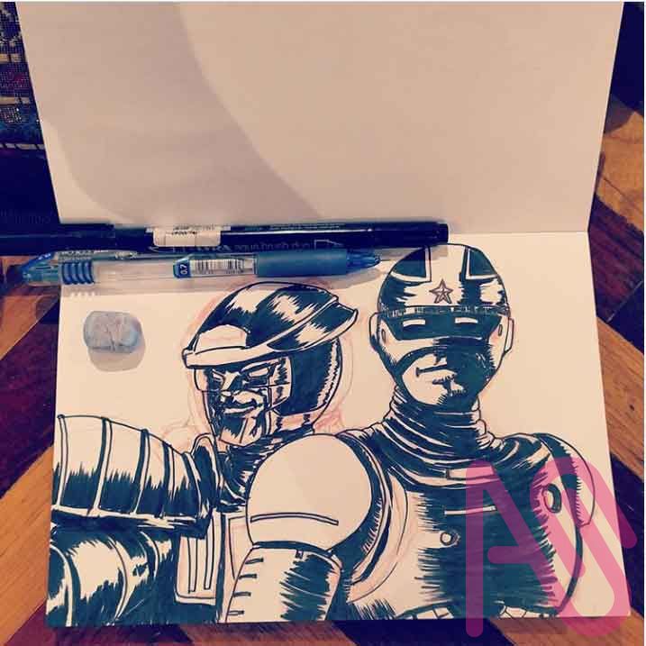 Tokusatsu Heroes Illust of Adhi Trahono mecha tokusatsu analog tokusatsufanart AnalogDrawing