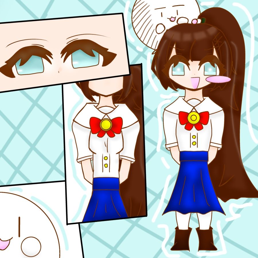 𝒴𝓊𝓀𝒾 Illust of 三色団子(いつき) girl ワンドロ cute ponytail 頑張った よその子 資料 代理 等身 100日チャレンジ🍡
