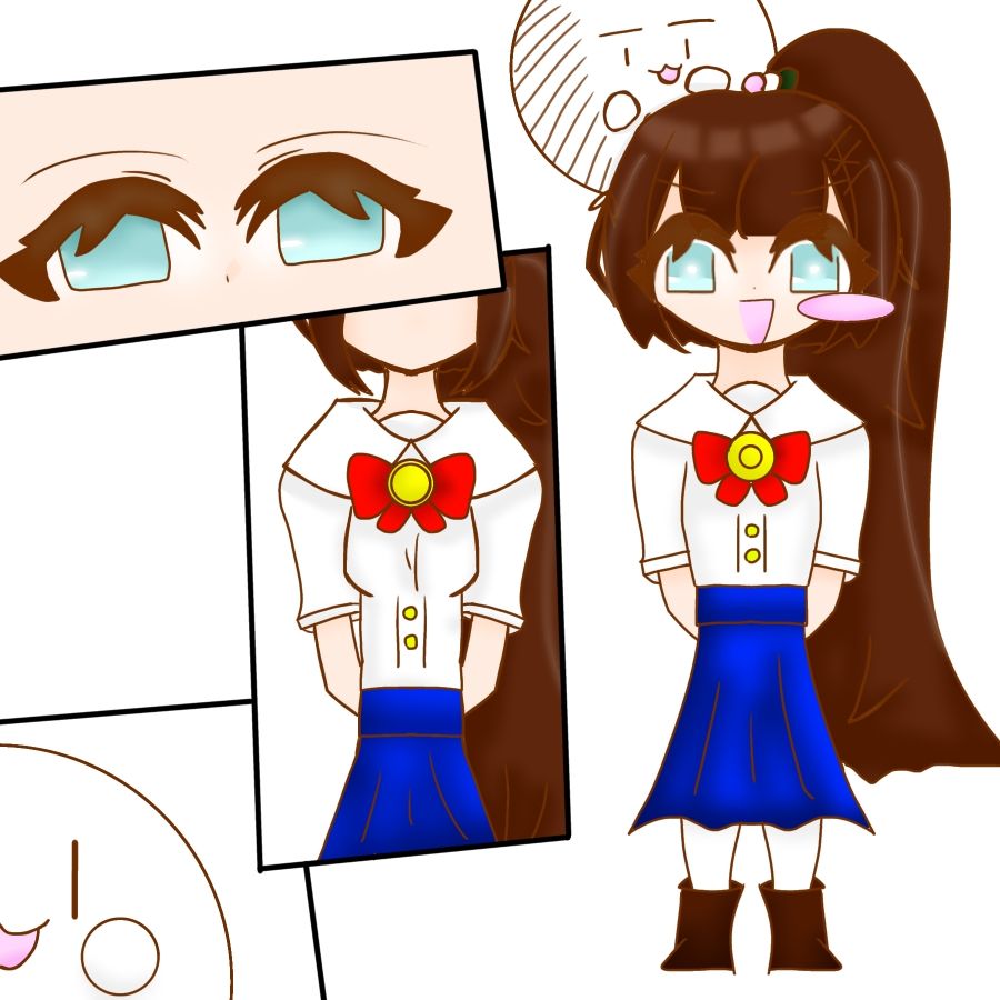 𝒴𝓊𝓀𝒾 Illust of 三色団子(いつき) girl ワンドロ cute ponytail 頑張った よその子 資料 代理 等身 100日チャレンジ🍡
