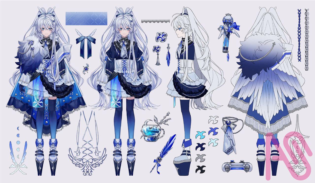 お仕事/小鵺野紗音 Sane Illust of ヤミ咲 drawing オリジナルキャラ illustration art 水色 digital commission 初心者のクズイラスト virtual_YouTuber 絵柄が好みって人にフォローされたい