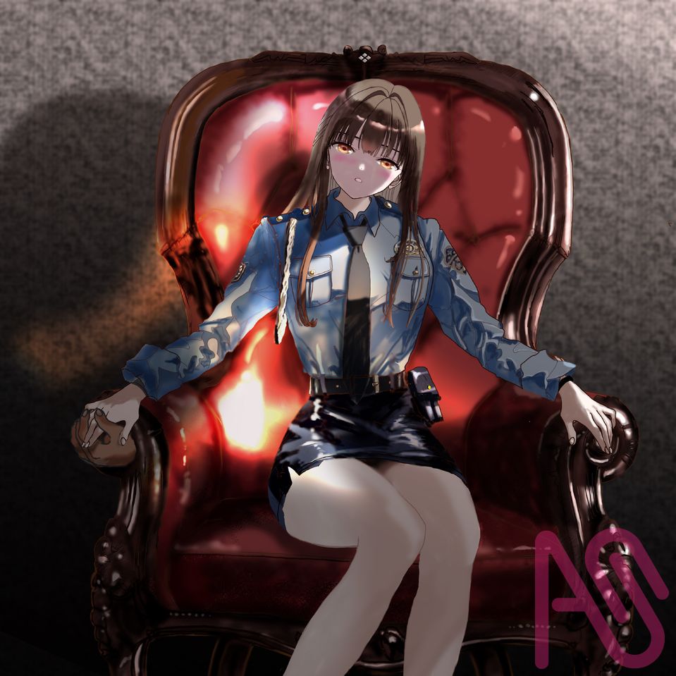 黒い黄金 Illust of アオキ uniform oc SFファンタジー ホラー風 昭和レトロ 未確認生物 japanesegirl 婦人警官 アオキガール 婦人警官の久美子さん