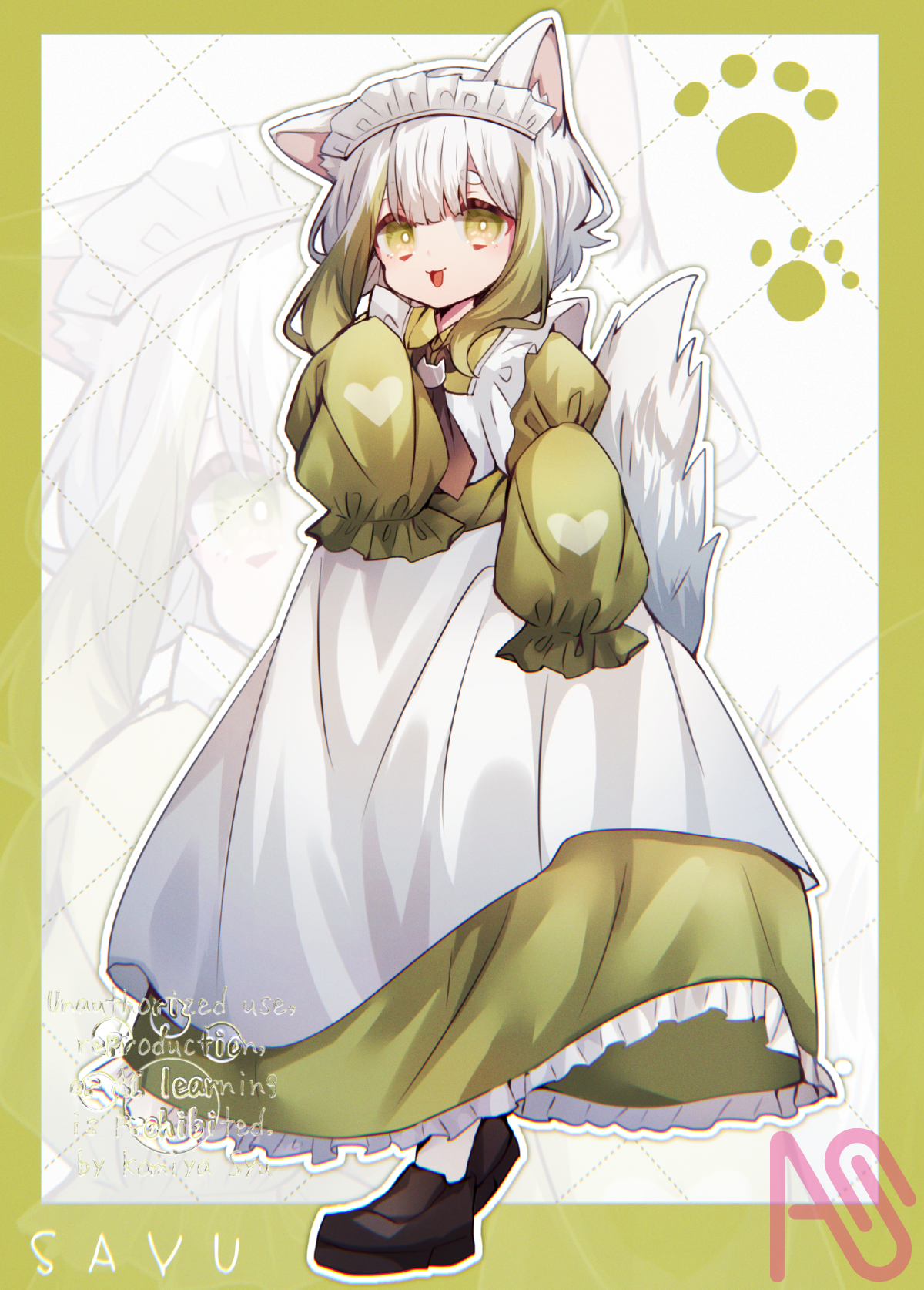 オリジナル ハンドメイド 絵 夢見るねこさん からふるDreamin' 「めばえ～夢見るねこちゃん～（いちごver