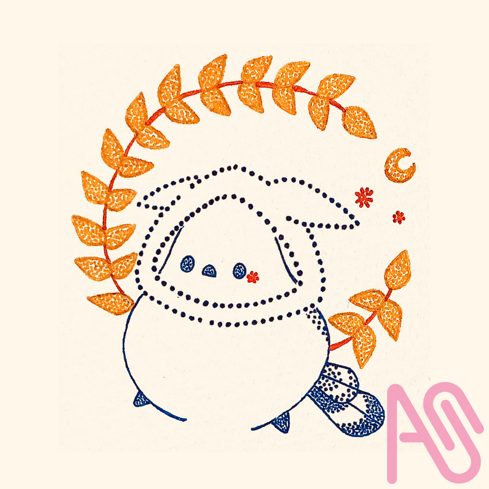 月見シマうさぎ。 Illust of 兎卯子 月見 original 小鳥 シマエナガ とり analog