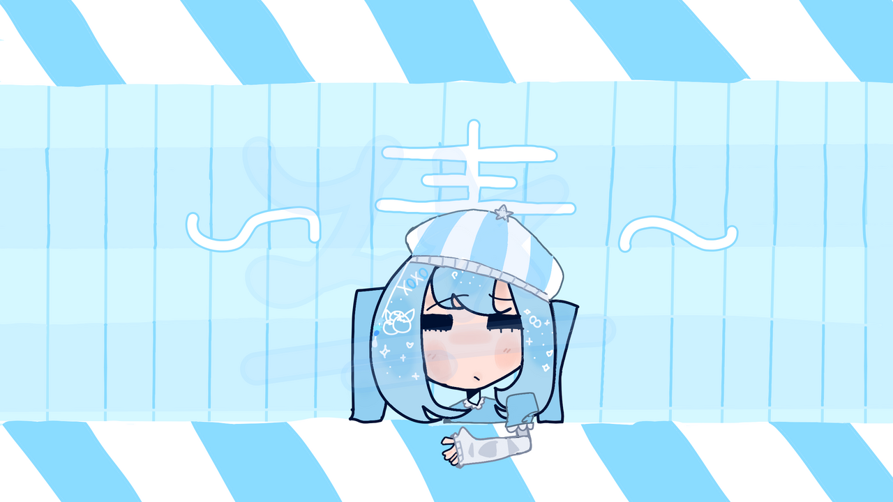 ~ao~ ☆Zayra🍑🍮의 일러스트 medibangpaint 소녀 青 cute medibang ao miku beret artstreet