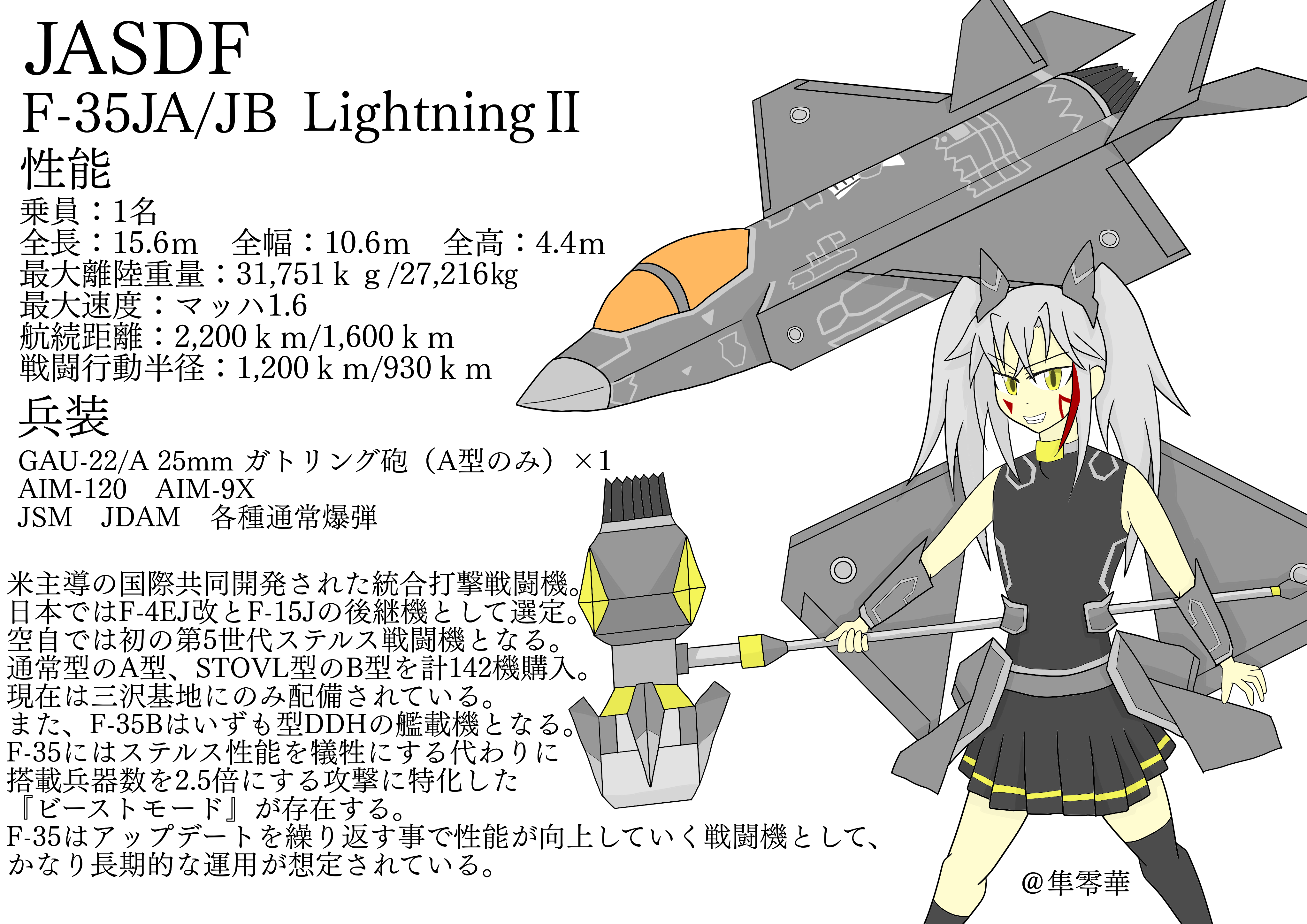 F 35 隼 零華 Illustrations Art Street