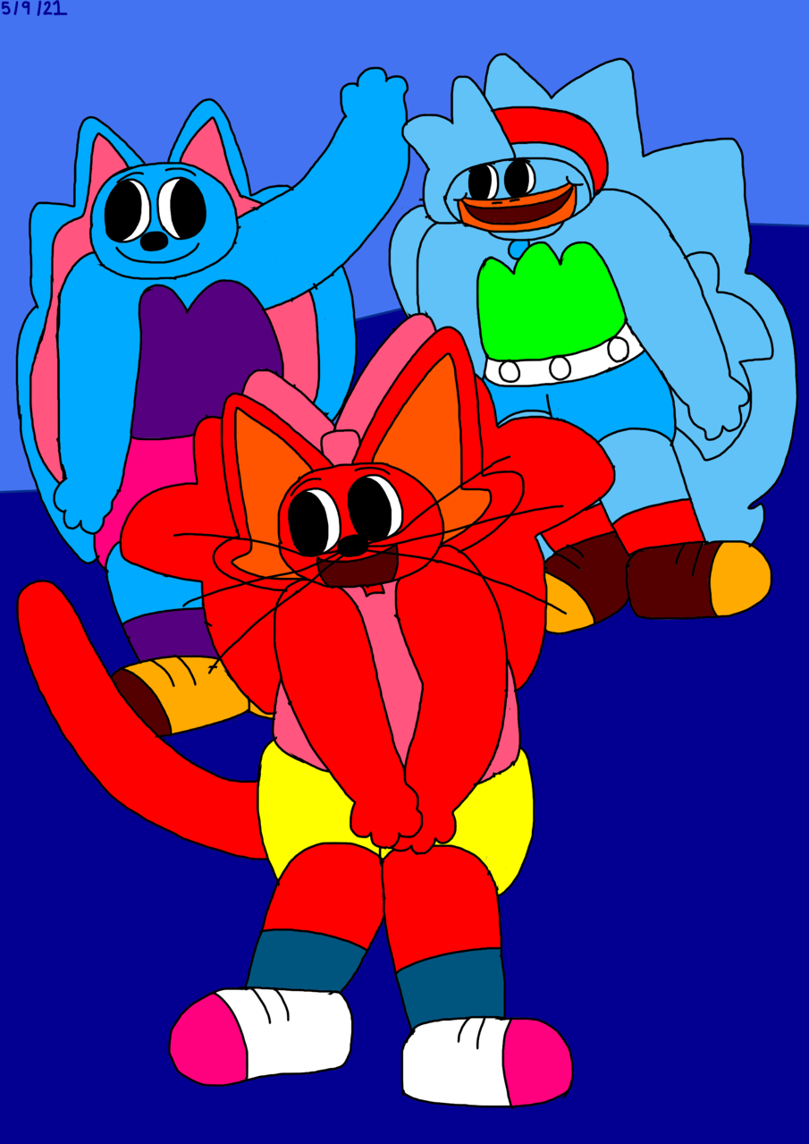 Ana Katie and Samantha  Illust of NaimahTaylor medibangpaint fanart oc MyArt Sisters Merderllan NaimahTaylor95 AnaKatieandSamantha CatRabbitBird MerderllanSisters