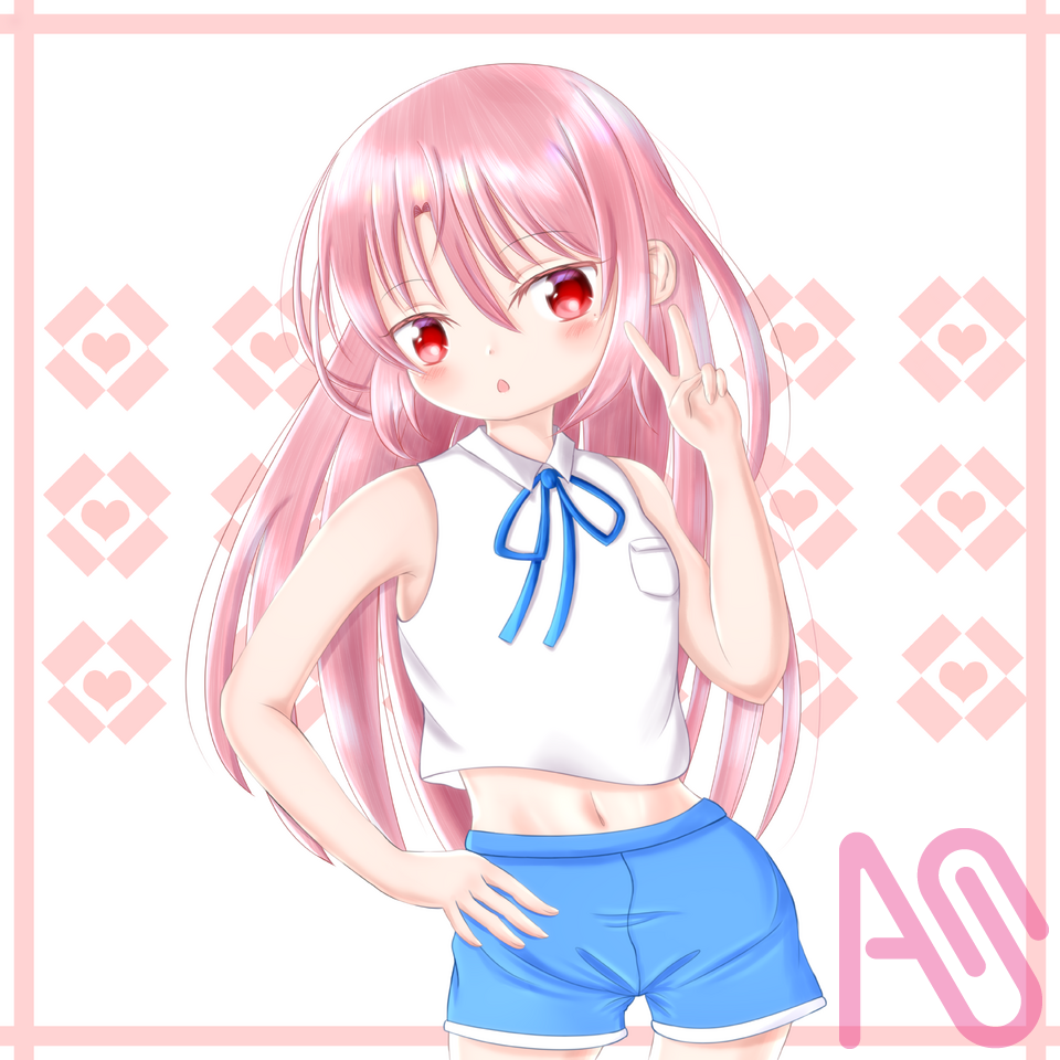姆希妮 Illust of 路邊的野猫 girl fanart pink cute kawaii loli よその子 過去絵 longhair 絵柄が好みって人にフォローされたい