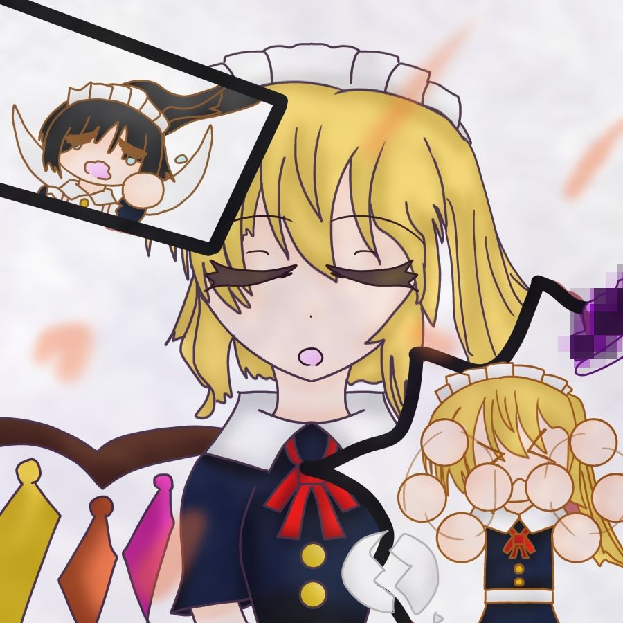 フランちゃんのメイド体験！ Illust of 三色団子(いつき) maid girl ワンドロ cute Touhou_Project 頑張った フランドール・スカーレット フランちゃん 紅魔館 100日チャレンジ🍡