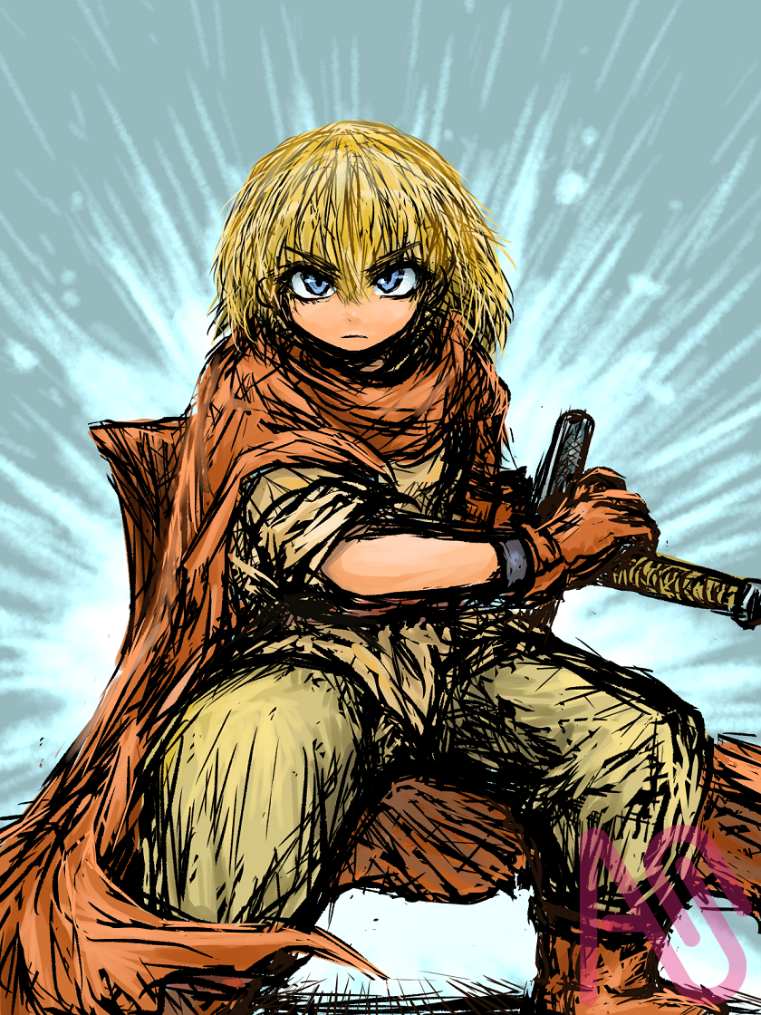 オリキャラ女剣士・構え Illust of だヴゅおー 剣士 original oc