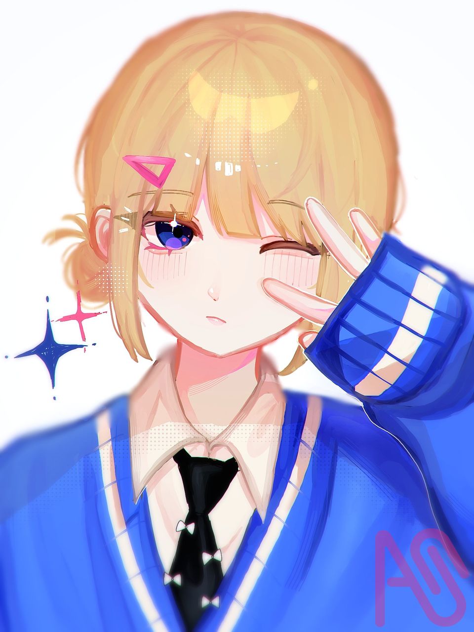 🕶️💨🔥(差分あり) Illust of りあん painting 一次創作 girl illustration blonde oc kawaii 絵柄が好みって人にフォローされたい