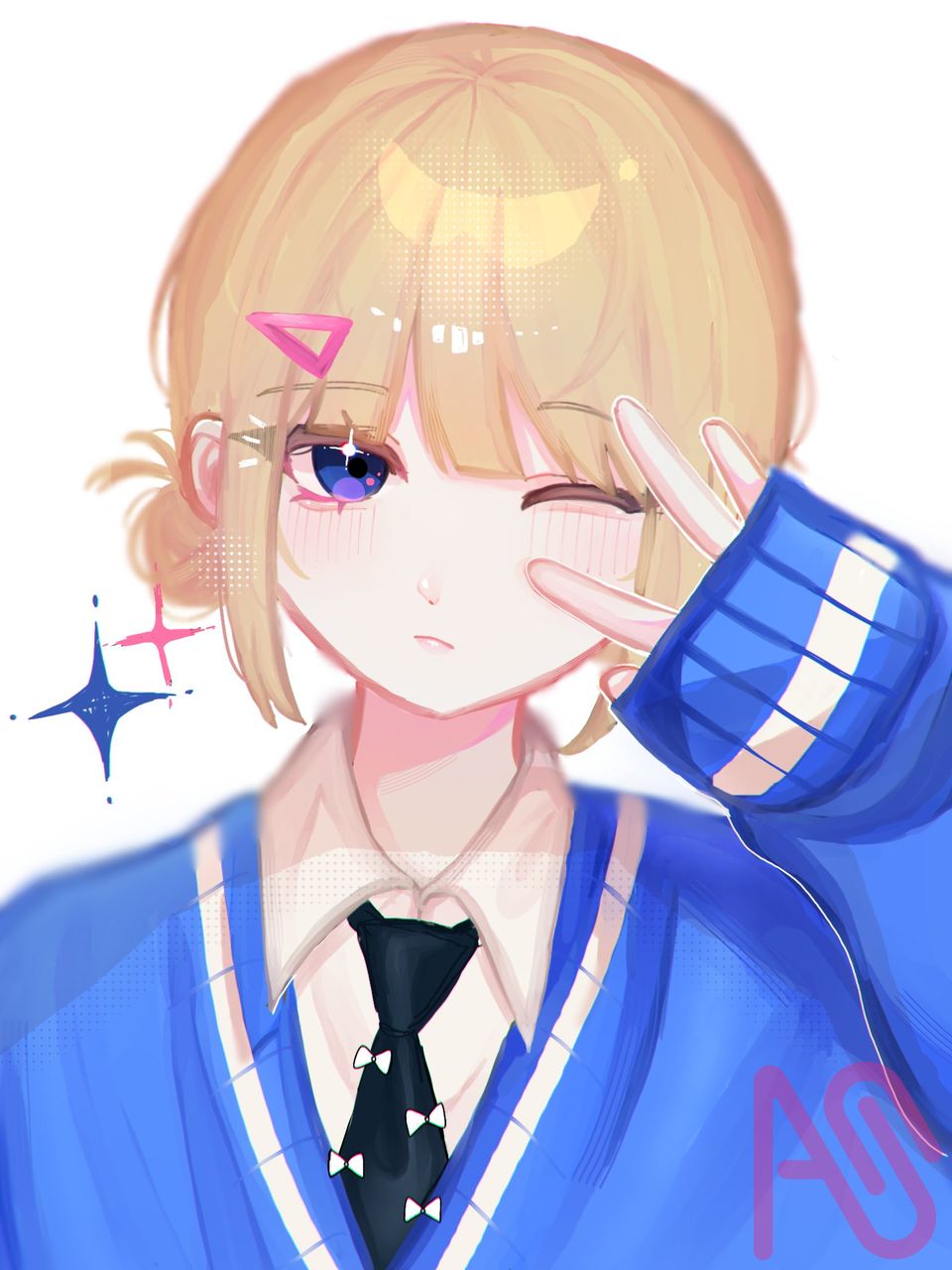 🕶️💨🔥(差分あり) Illust of りあん painting 一次創作 girl illustration blonde oc kawaii 絵柄が好みって人にフォローされたい