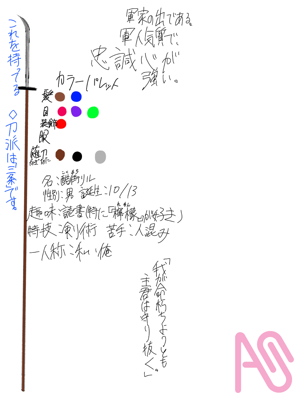うちのこ Illust of りる 下手 薙刀 うちのこ 代理 リル