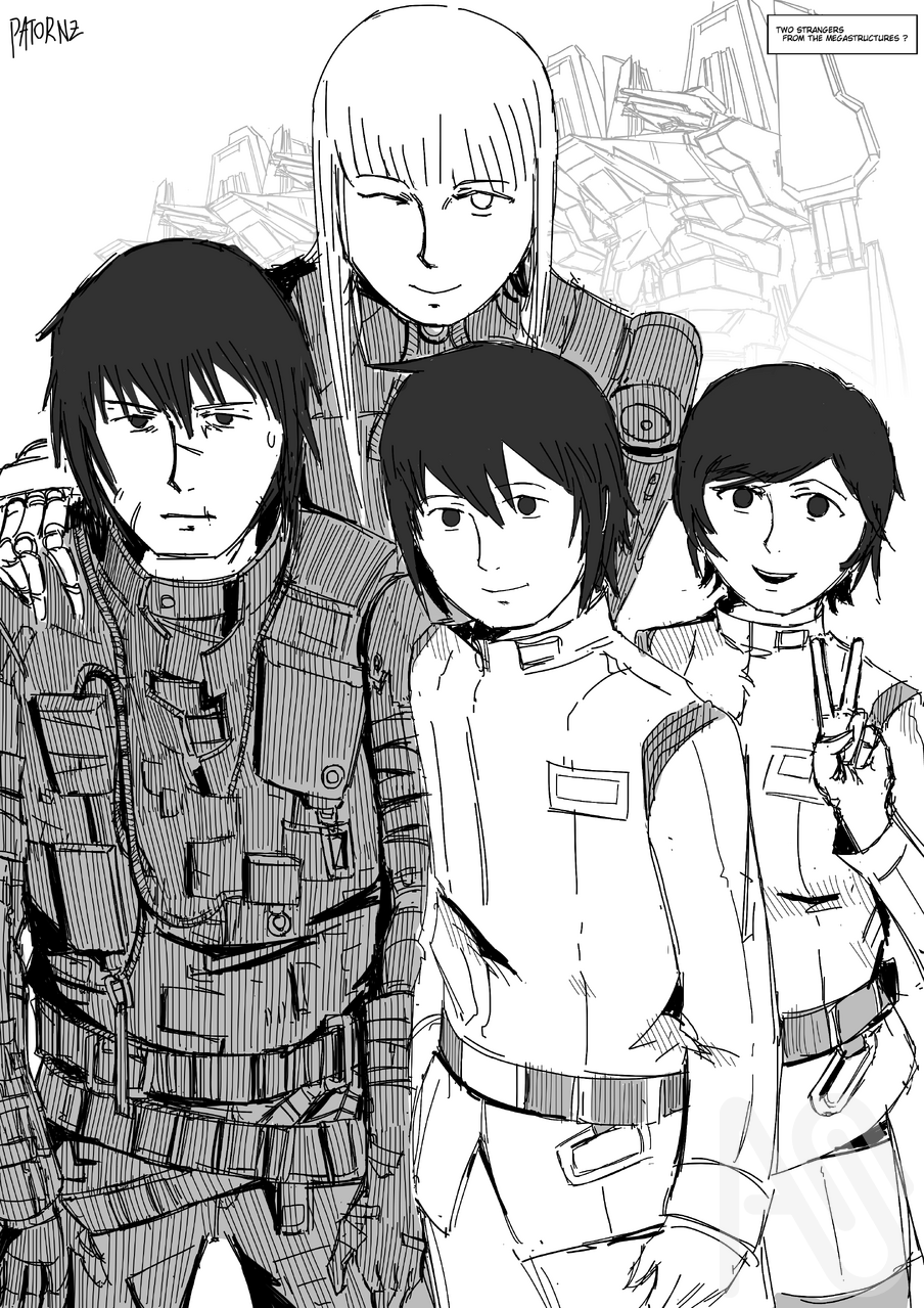 Oath Sworn Hero Illust of Patornz space character person robot mecha BLAME! Mecha future scenery