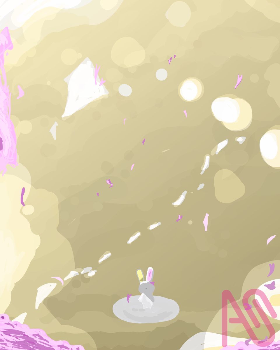 二枚目見ると印象変わるやつ Illust of れもんあわぁ(11/11まで代選中!!) rabbit sakura illustration