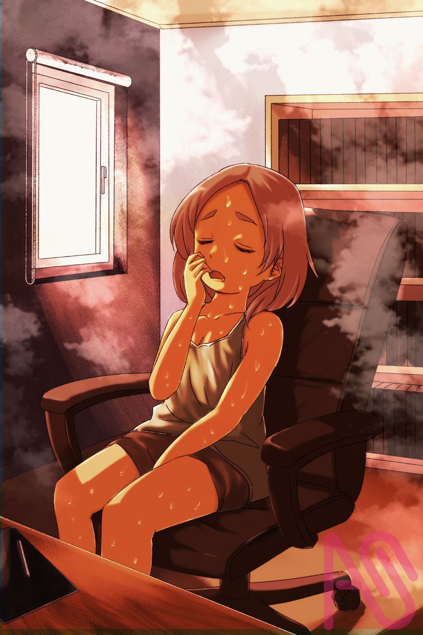 おうちサウナ Illust of はんりんご HUIONIllustrationContest2025 girl サウナ (;'∀';)だくだくぅ