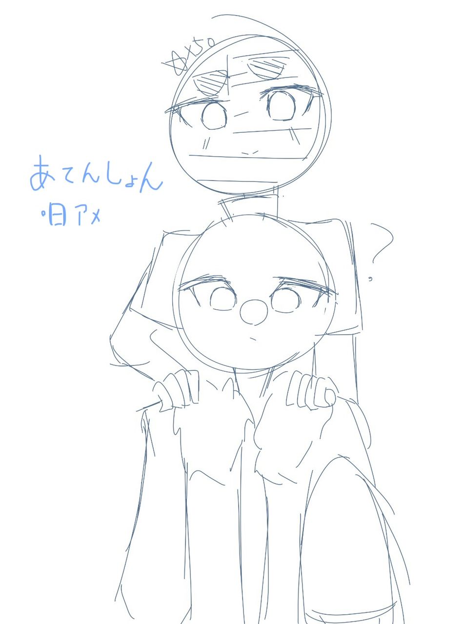 日アメ Illust of 猫宮美久璃／미쿠리  🤍🫧🩵 illustration cute アメリカ 日本 Countryhumans カンヒュ 日アメ