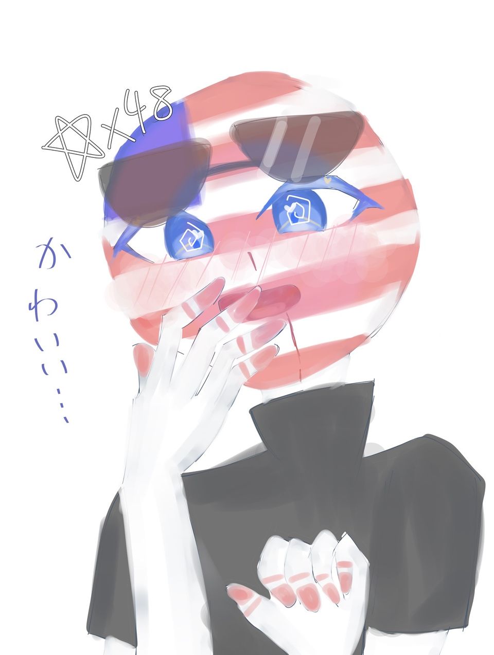 日アメ Illust of 猫宮美久璃／미쿠리  🤍🫧🩵 illustration cute アメリカ 日本 Countryhumans カンヒュ 日アメ
