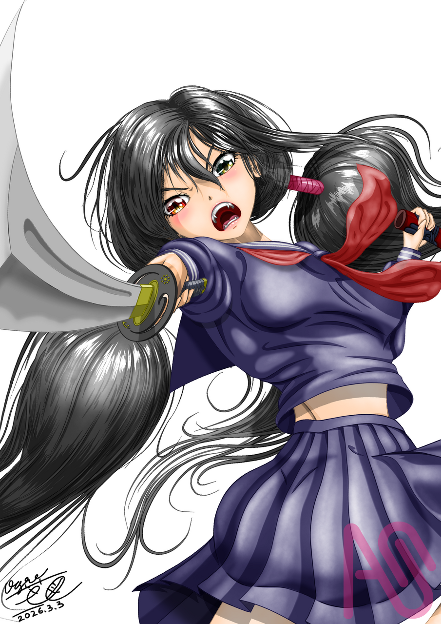 純潔パラドックス Illust of 大賀　三芭図（tachibanafactory） fanfic girl fanart female animegirl 小夜 BLOOD-C 更衣小夜 更衣 護神刀