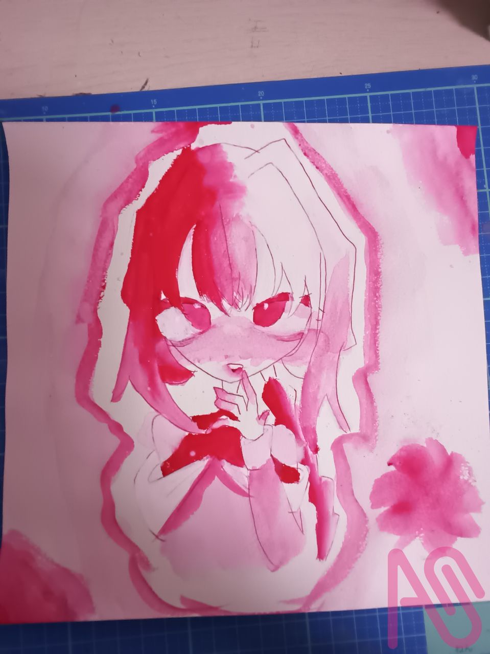 水彩 Illust of いさつもち watercolor oc 人間 赤系