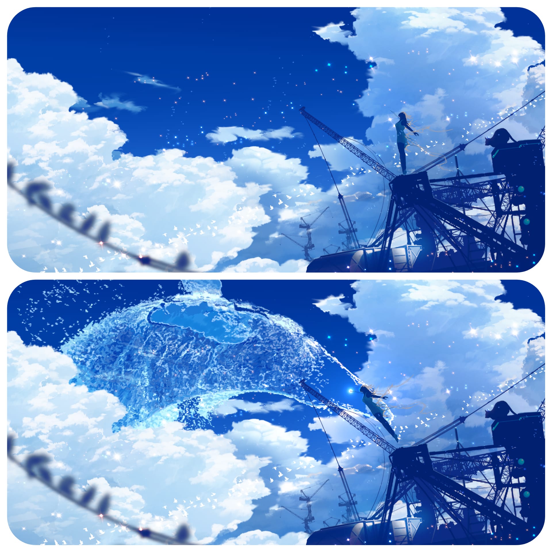 Manuhanaさま専用（原画）星を運ぶクジラ　ほか　4点おまとめ Manuhanaさま専用（原画）星を運ぶクジラ ほか 4点おまとめ