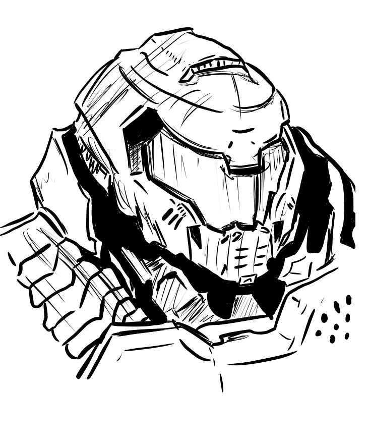 another drawing of doom slayer Boi Illustrations ART street