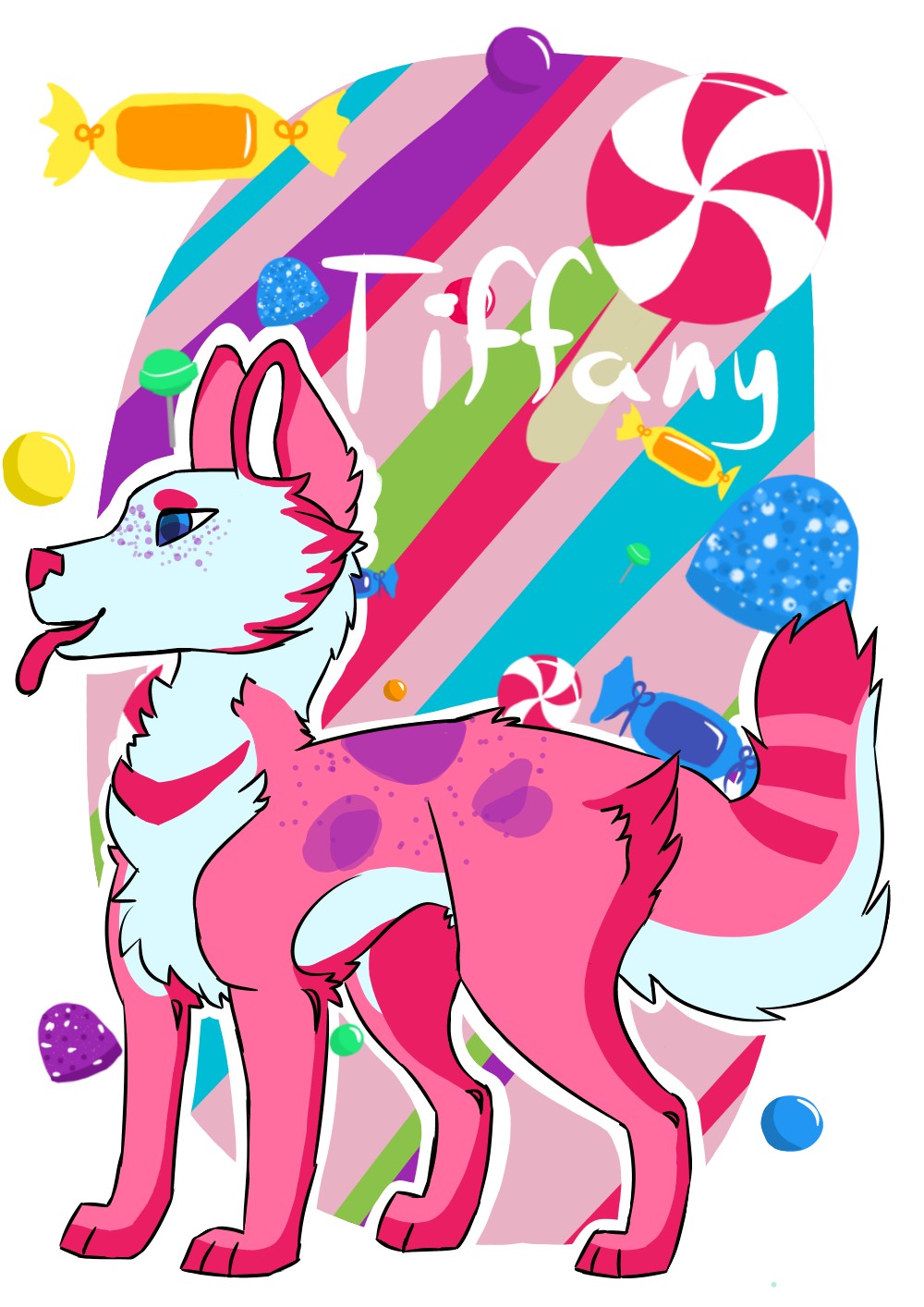 Tiffany the candy dog Roxima Cheshire Illustrations ART street
