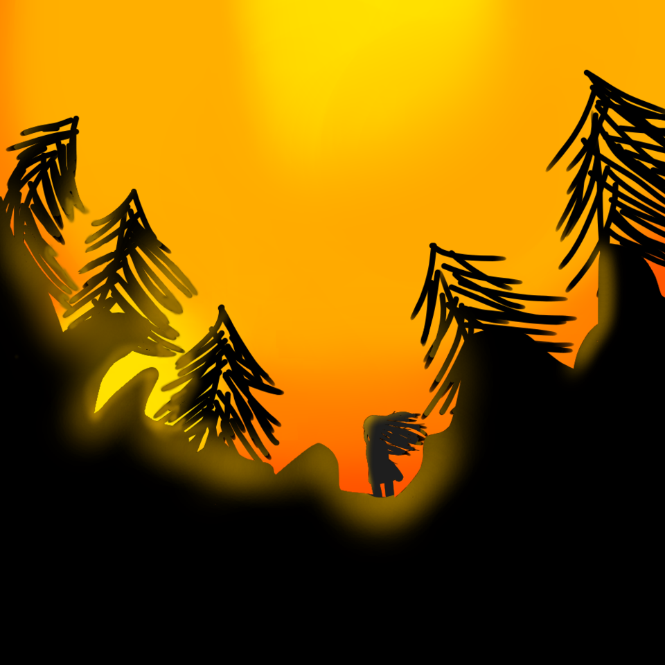 Girl with Sunset JuliAloha Illustrations ART street