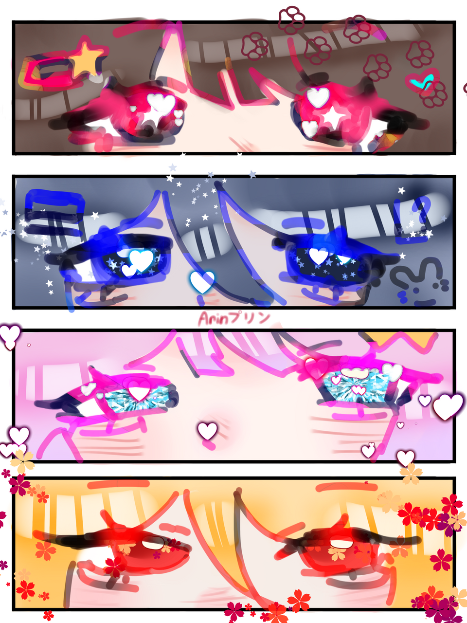 ❤️❄️🌷🔥 Illust of ☆Arinプリン🍎🍮 pink cute kawaii flower star eyes