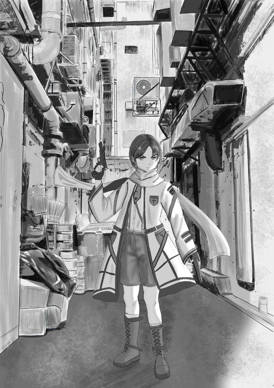 原創人物 Illust of Mikar girl original oc practice 後巷