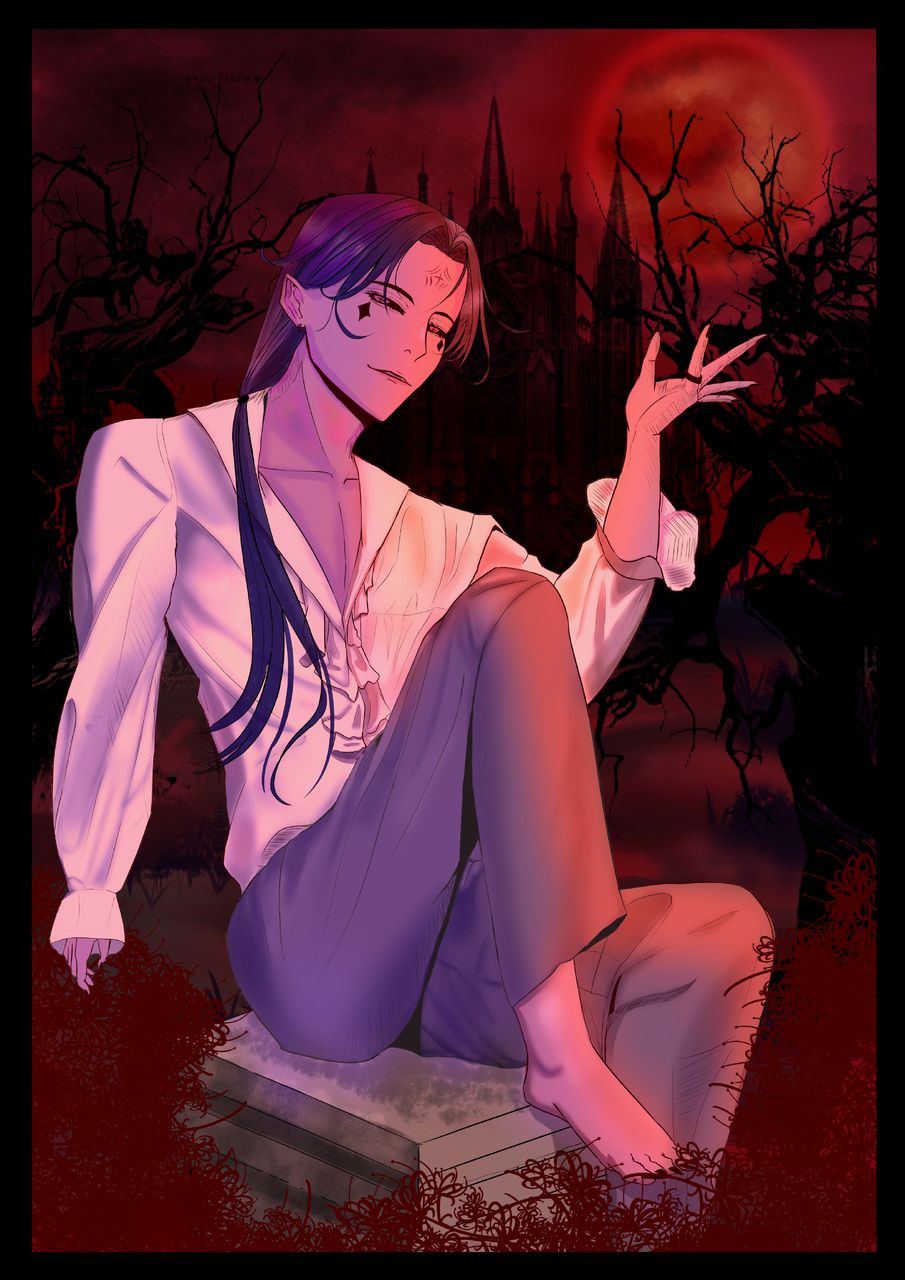 悪魔の洞窟上色版 Illust of Mikar dark original oc Halloween practice handsome 男生 哥德式