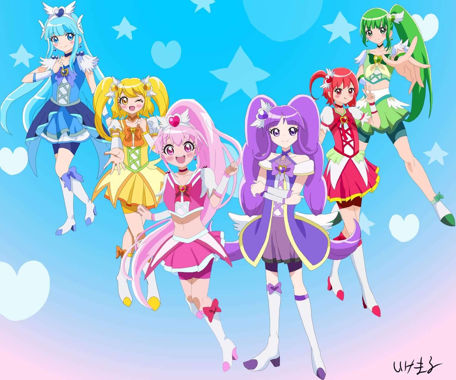 フレンズプリキュア 集合絵 いけまる Illustrations Art Street