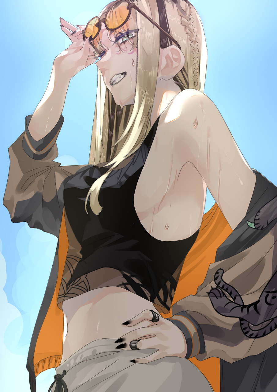 ちょっと暑すぎじゃな〜い? Illust of 子葉 girl summer illustration medibangpaint virtual_YouTuber 中学生が描いてみた