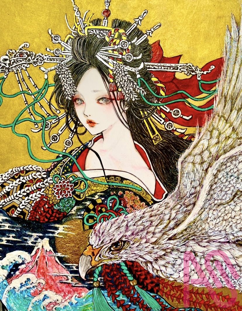 「共に参ろうぞ」 Illust of 崎山キカ(旧名kika) Japanese_style 一次創作 kimono 和風ファンタジー illustration 花魁 original 美女 mangaart analog