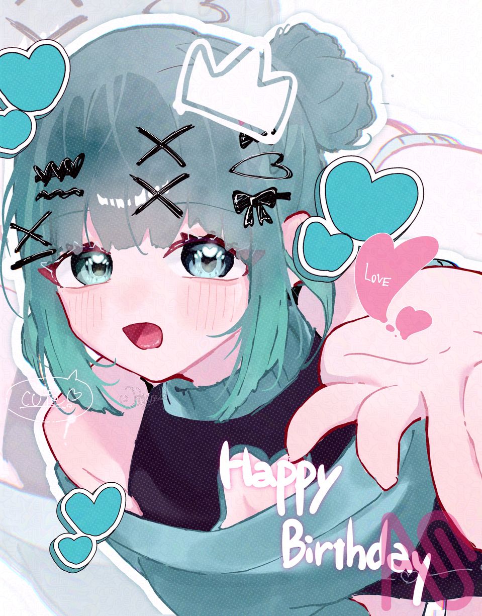 めうめう🎂♥︎ ᕼᗩᑭᑭY ᗷIᖇTᕼᗞᗩY ♥︎🎂 Illust of 夜廿楽りあ girl おめでとう kawaii お誕生日おめでとう よそのこ めう推しの証拠