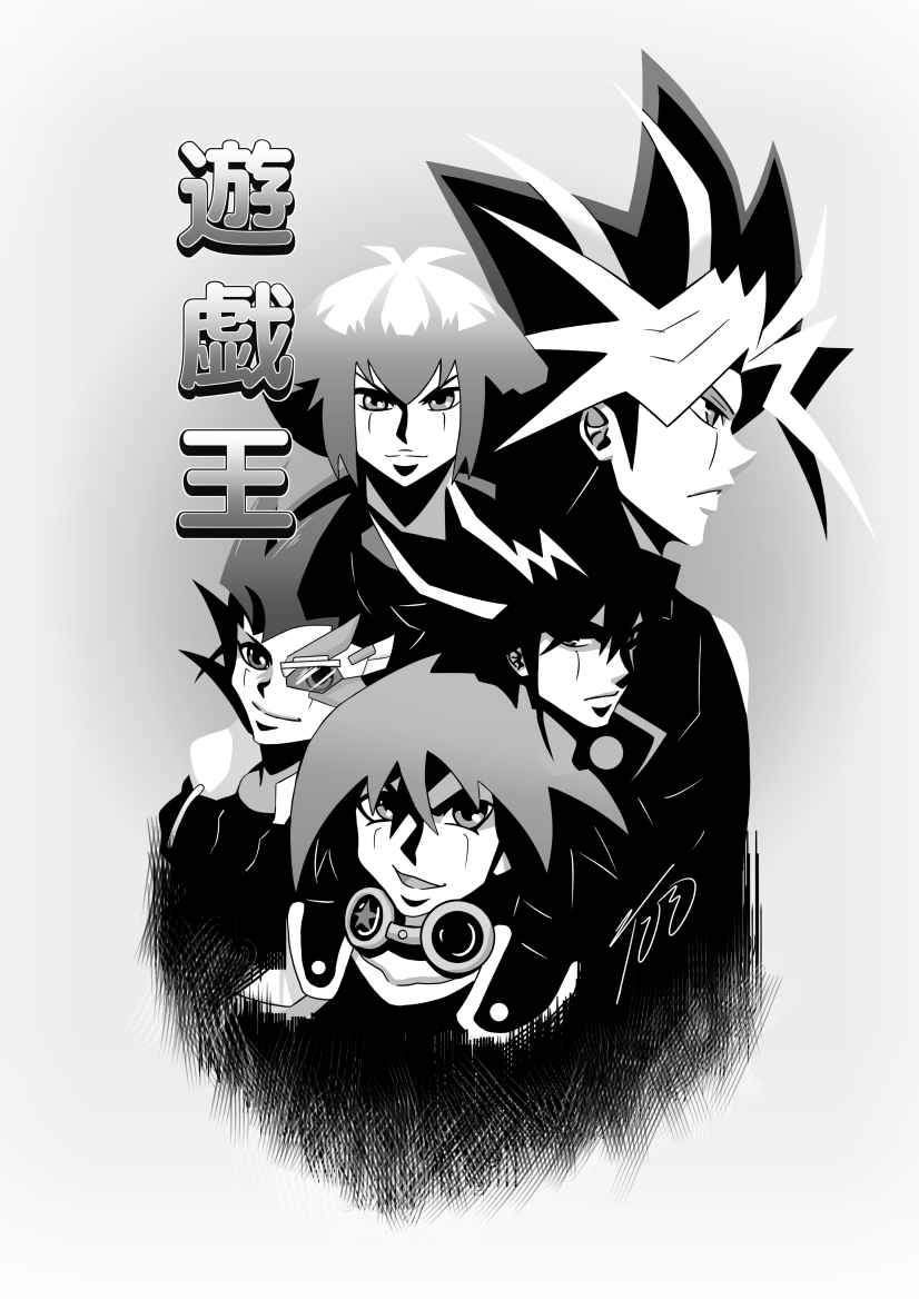 【日本語/ENG】遊戯王の主人公 Yugioh Protagonists OsamuraiTenshi 插图 ART street